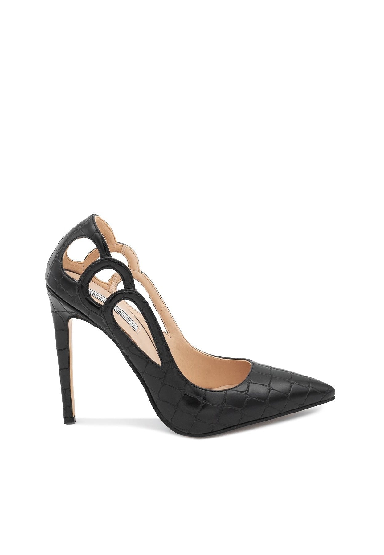 Romina - Décolleté tacco ecopelle coccodrillo donna