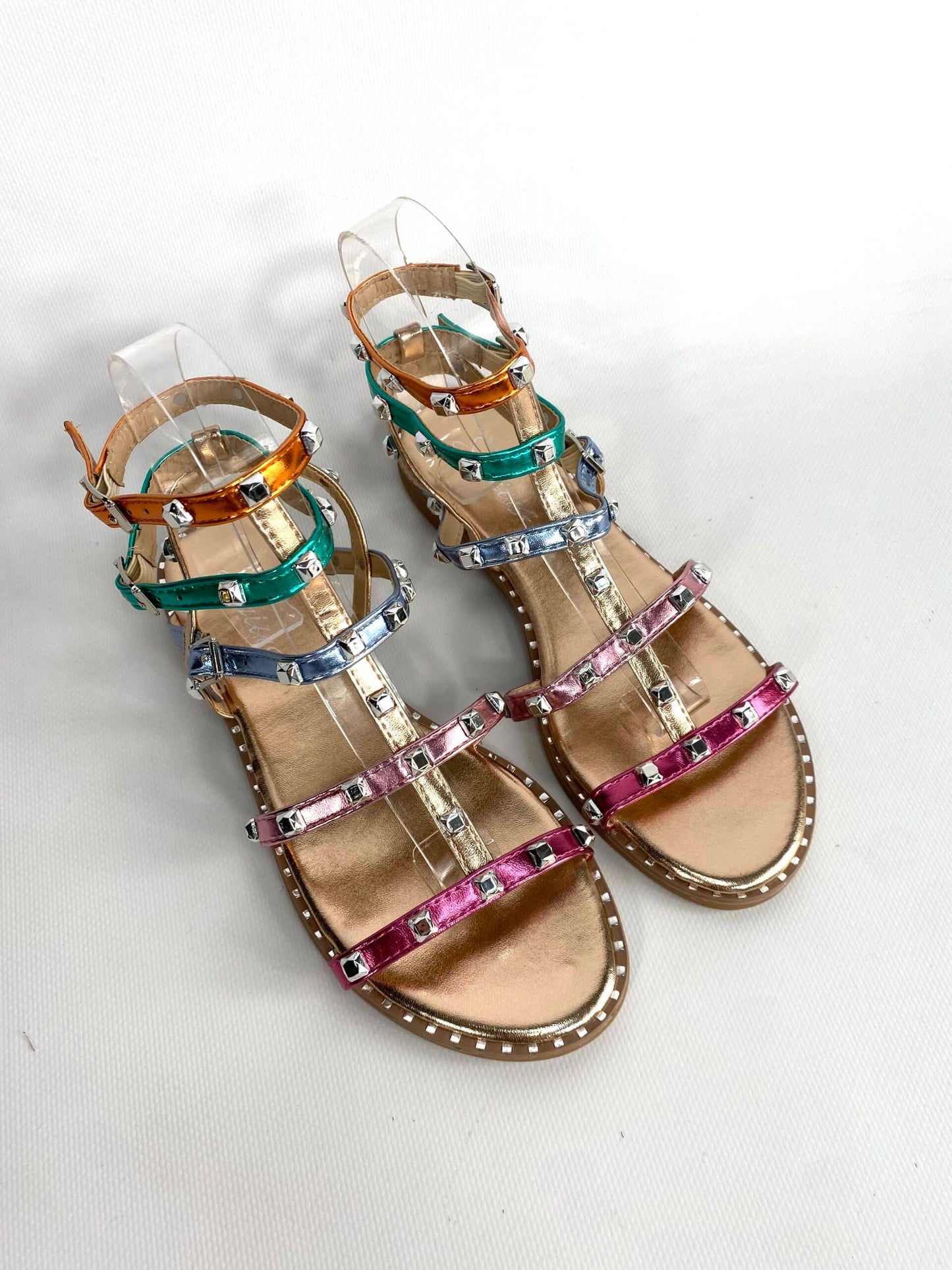 Sabrina - Sandali flat con borchie da donna
