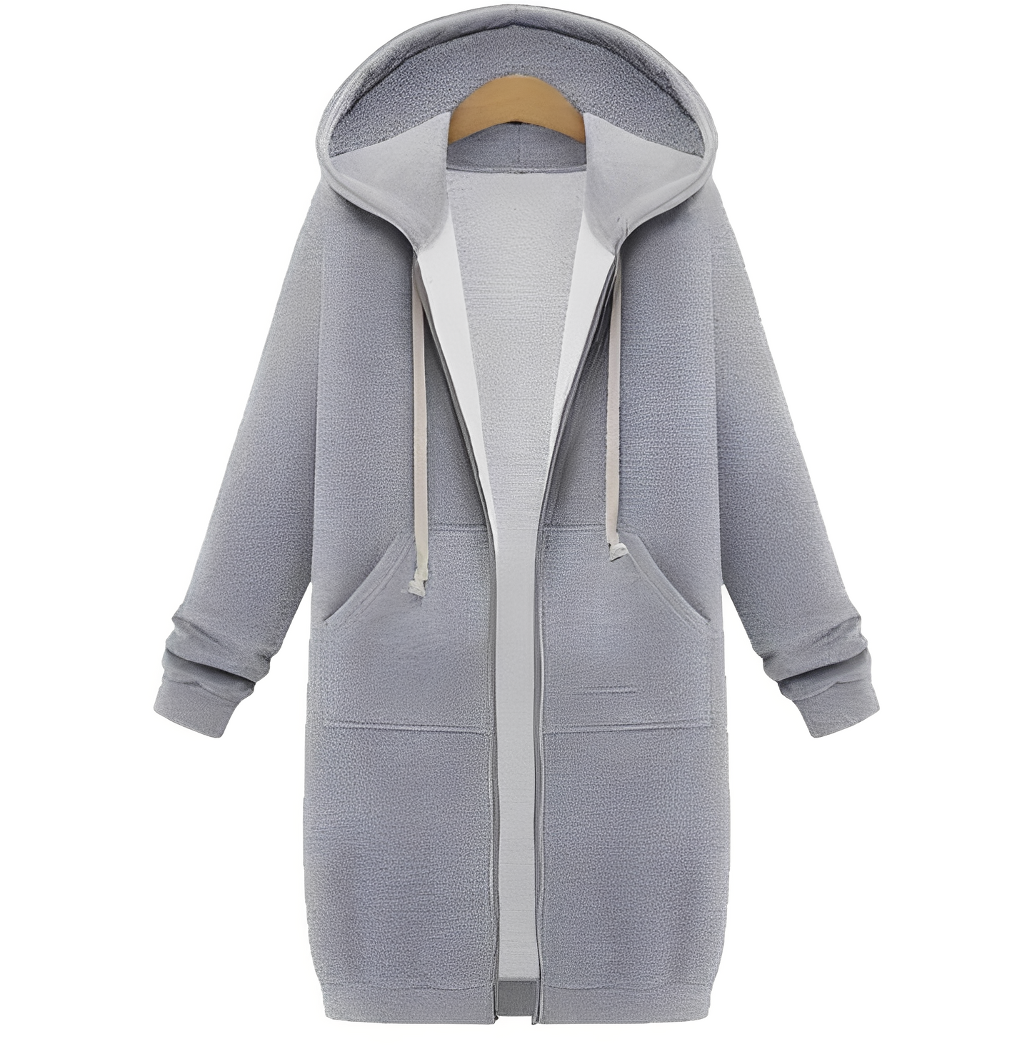 Floriana - Giacca lunga al ginocchio con cappuccio spessa e casual