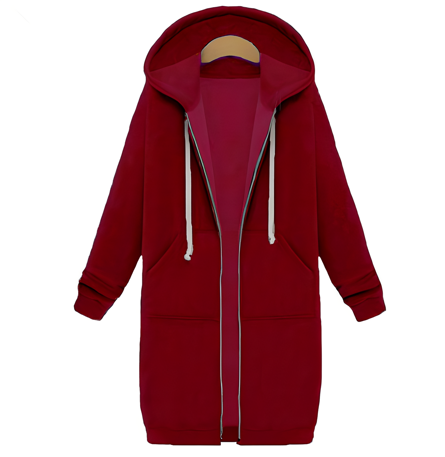 Floriana - Giacca lunga al ginocchio con cappuccio spessa e casual