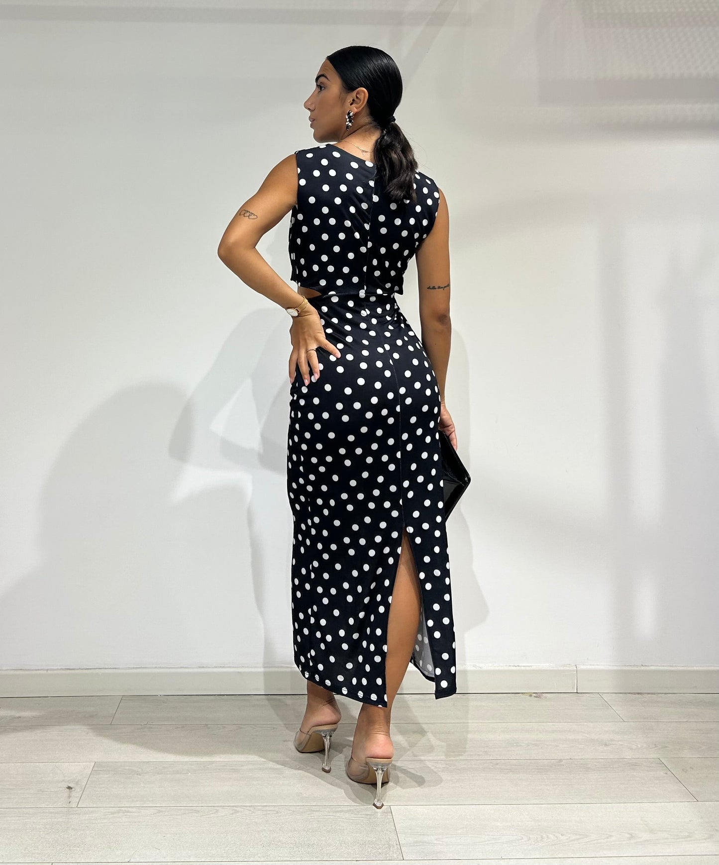 Diamante - Abito Longuette a Pois Donna
