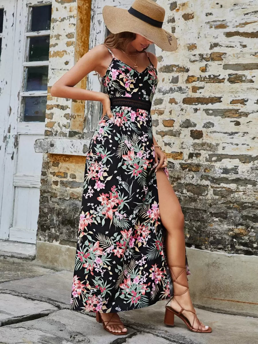 Francesca – Abito Tropicale Bretelle e Pizzo Guipure