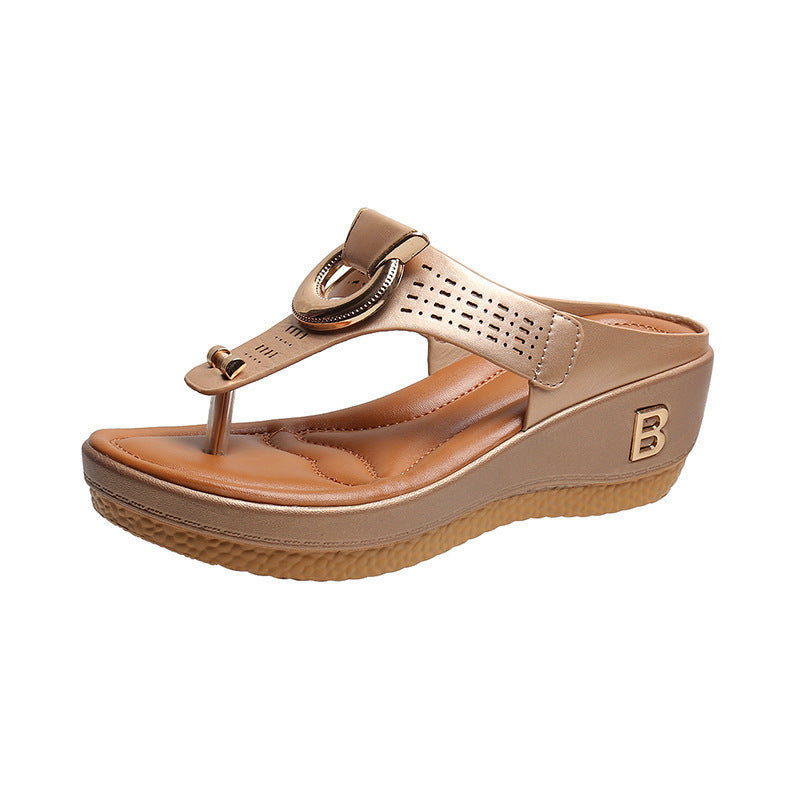 Miranda – Sandali con Zeppa in Pelle Stile Fresco
