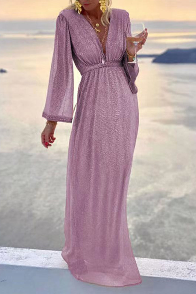 Silvia - Abito Elegante Scollo V Patchwork Sera