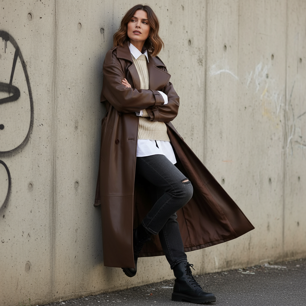 Teodora – Cappotto Trench Bordeaux Elegante