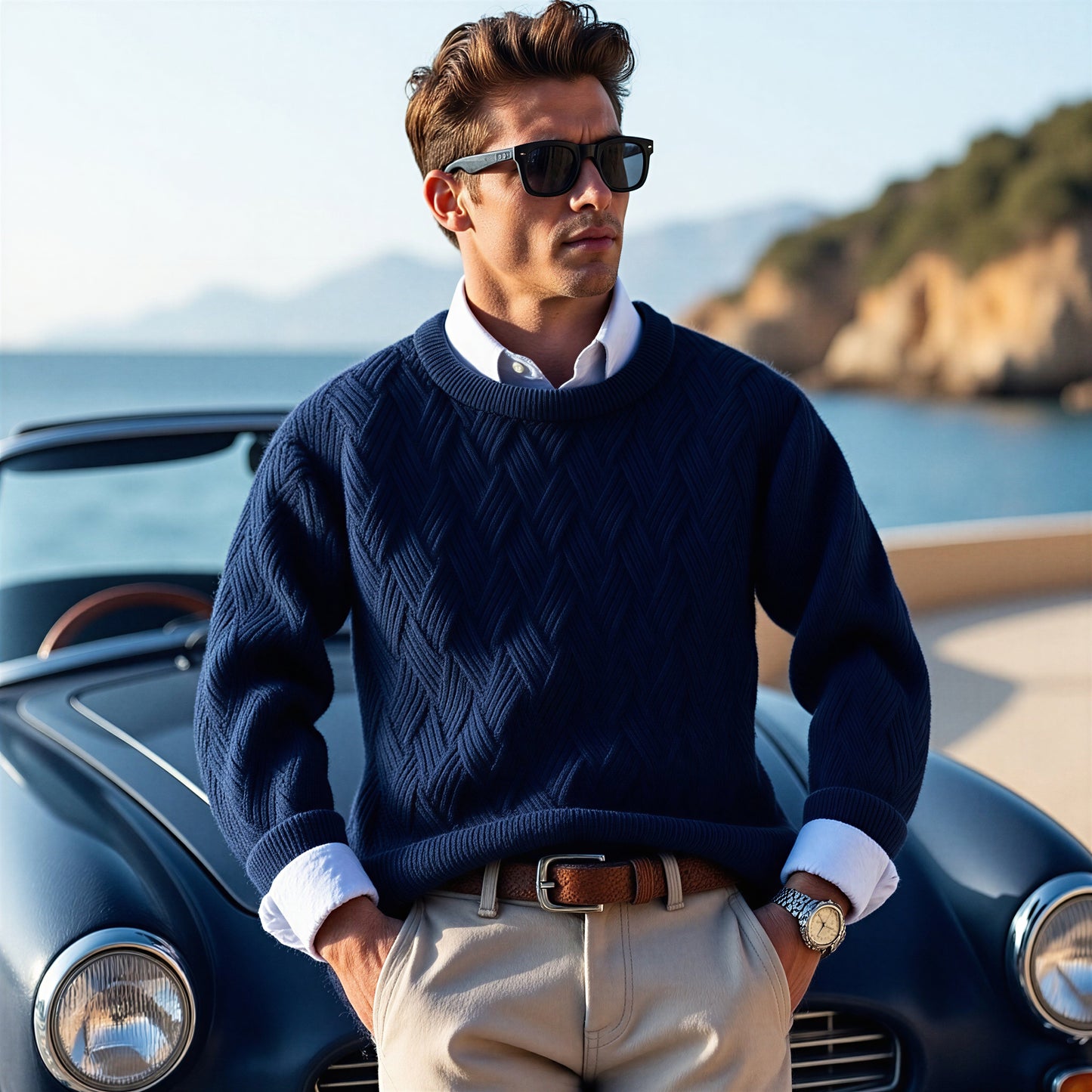 Jonas – Maglione Uomo Girocollo Texturizzato Casual
