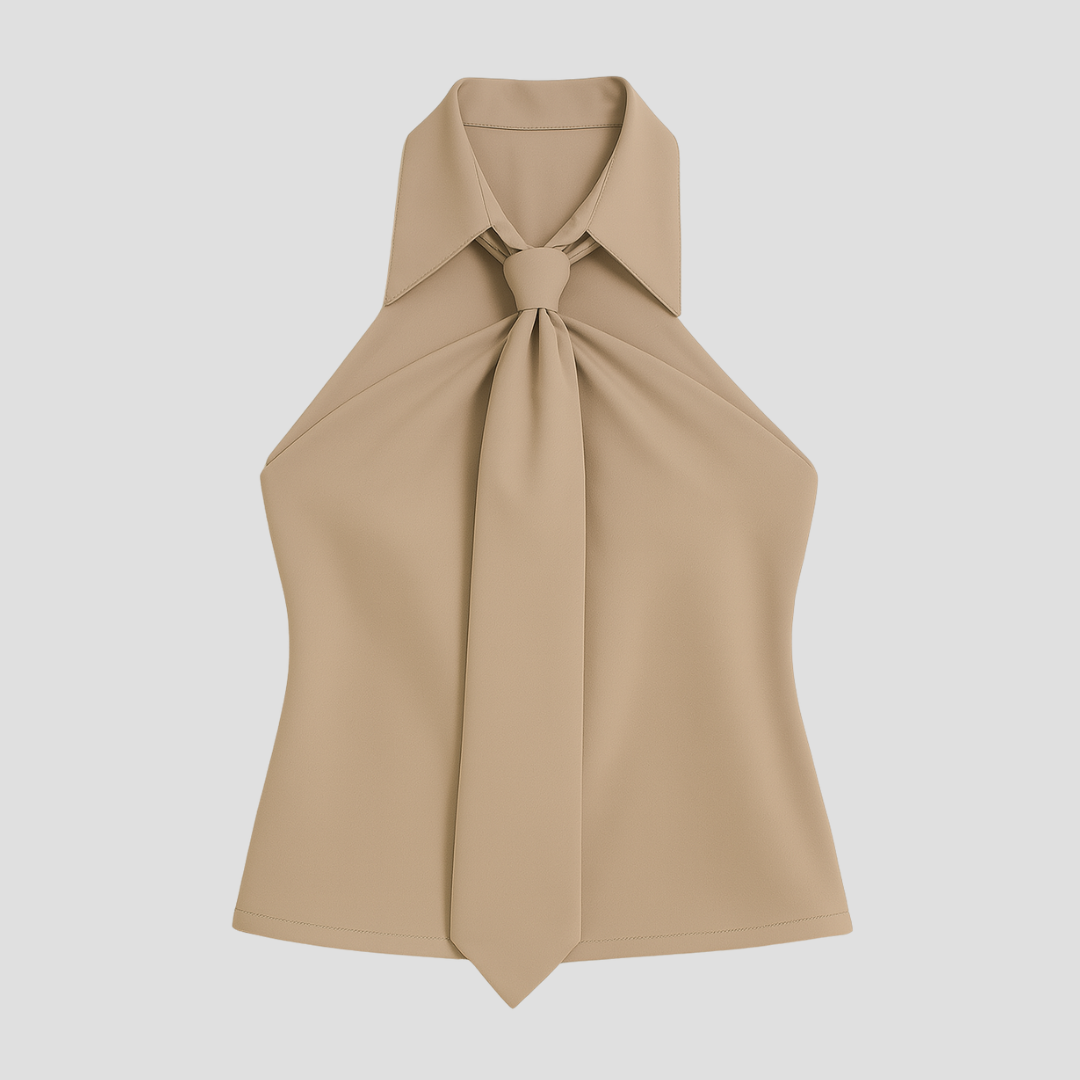 Treisia - Blusa estiva elegante con collo halter donna