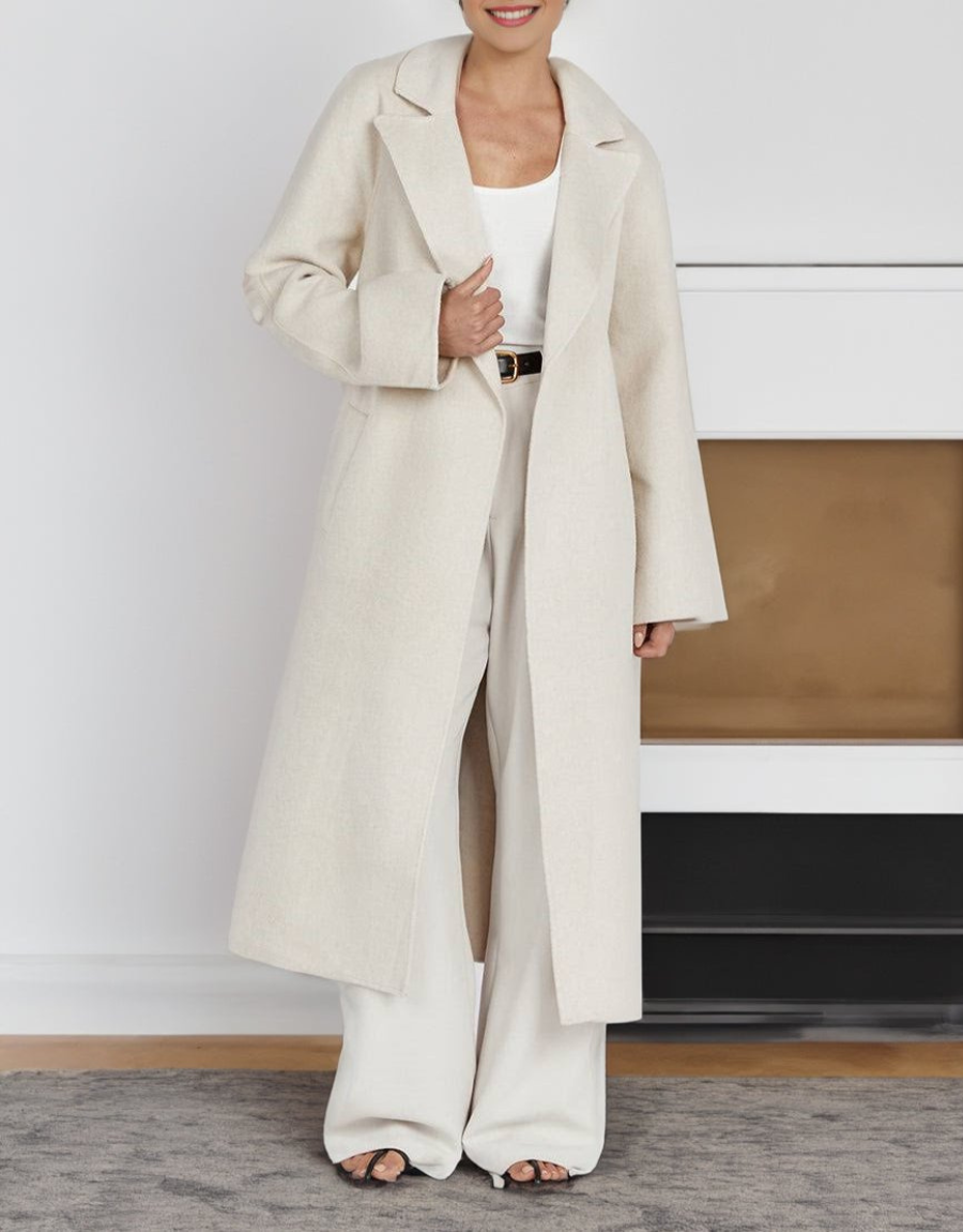 Bruna – Cappotto Lungo Aperto Donna Stile Classico