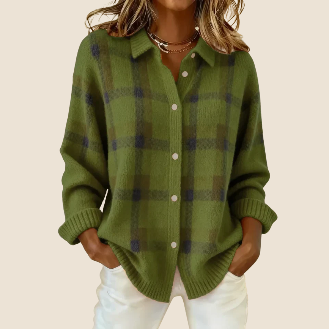 Jolanda – Maglia Donna a Quadri Morbida e Confortevole