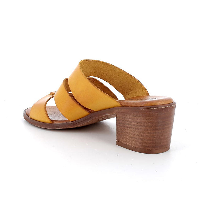 Debora - Sandali Tacco Donna Ocra Eleganti Moderni