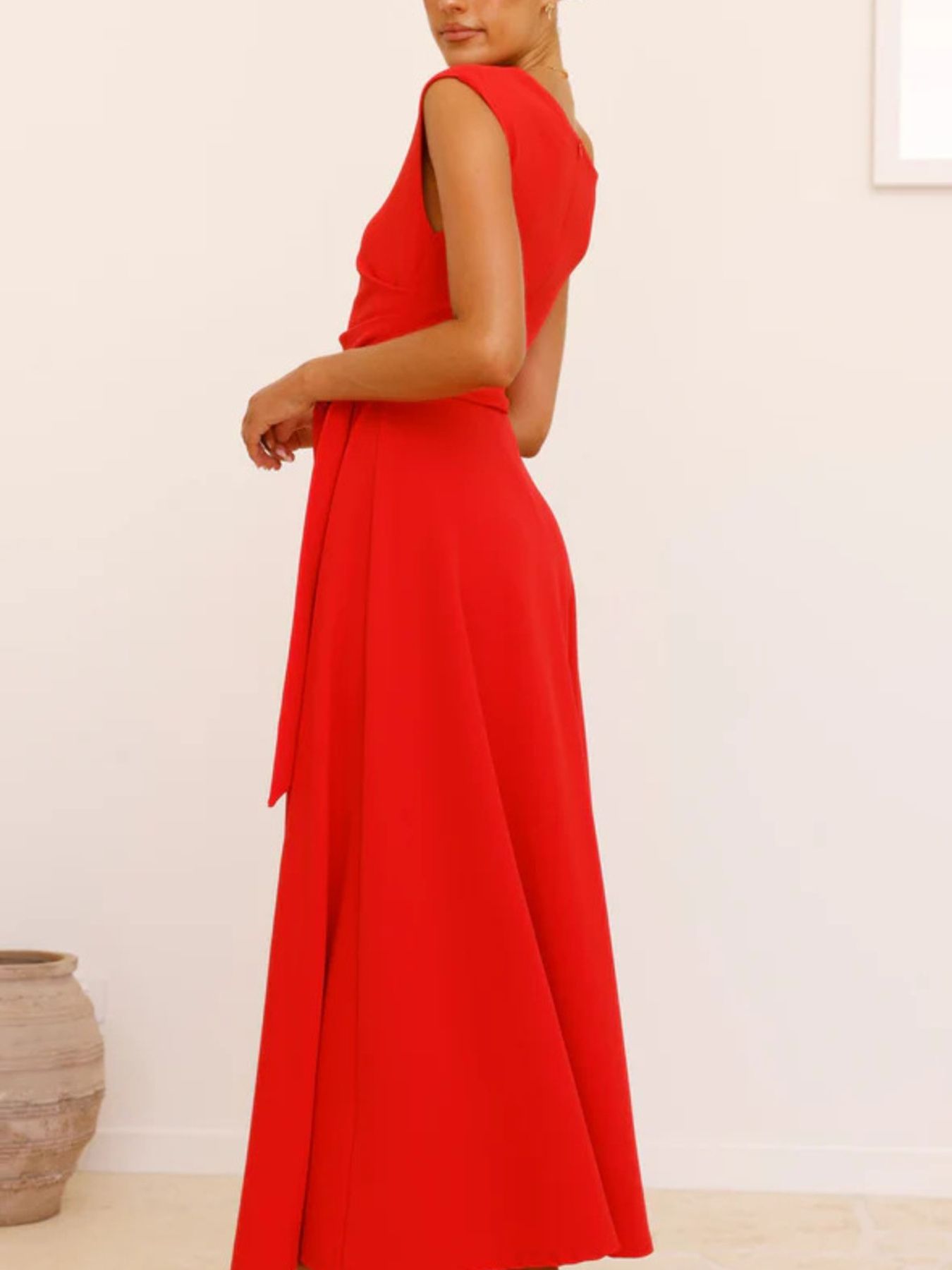 Mariangela - Maxi Dress Monospalla Laccio Vita Donna Elegante
