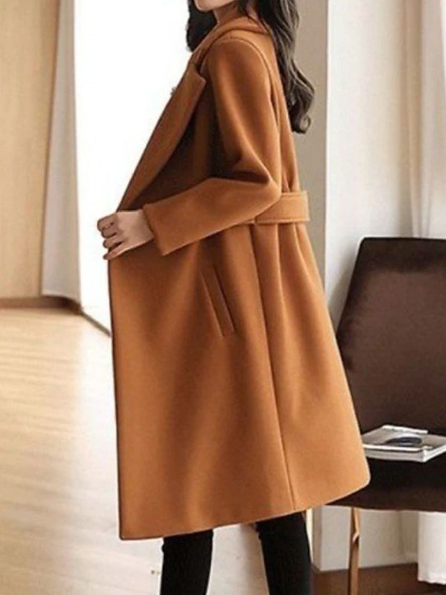 Katia - Cappotto Lungo Donna Doppio Petto con Cintura
