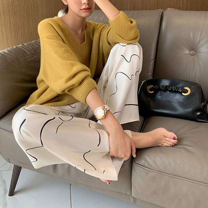 Cristiana – Maglione Donna in Maglia con Scollo a V