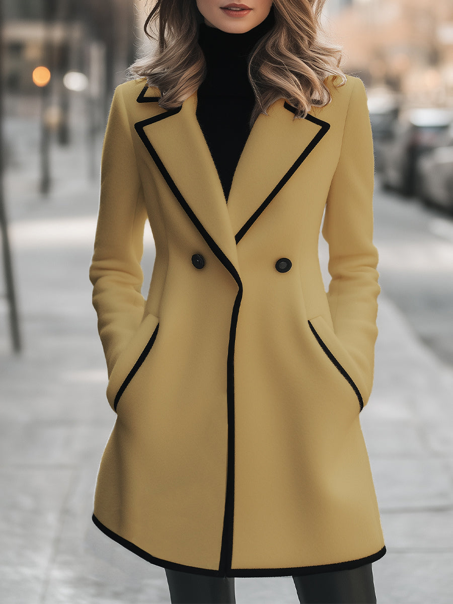 Claudia - Cappotto Donna Bianco Doppio Petto Elegante