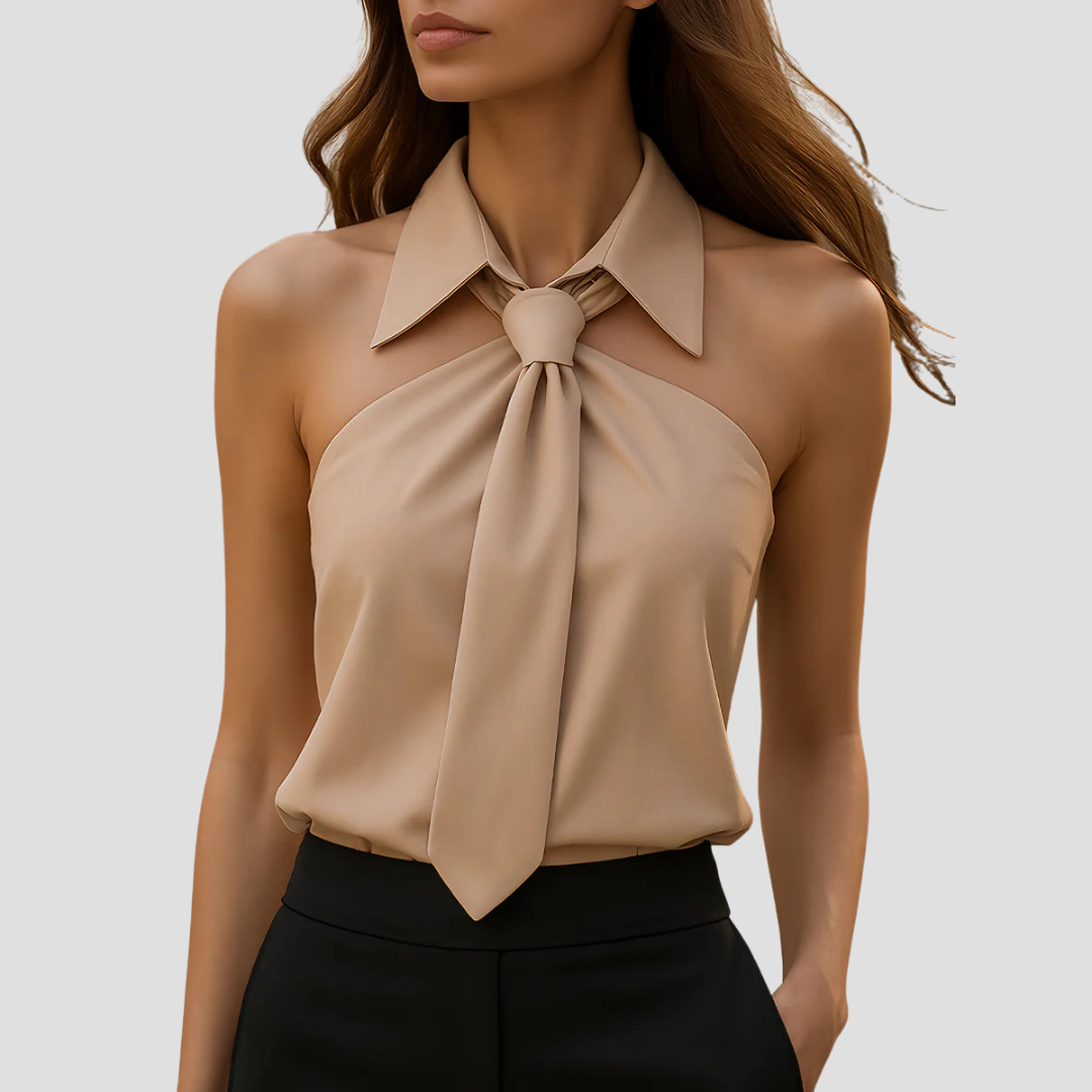 Treisia - Blusa estiva elegante con collo halter donna