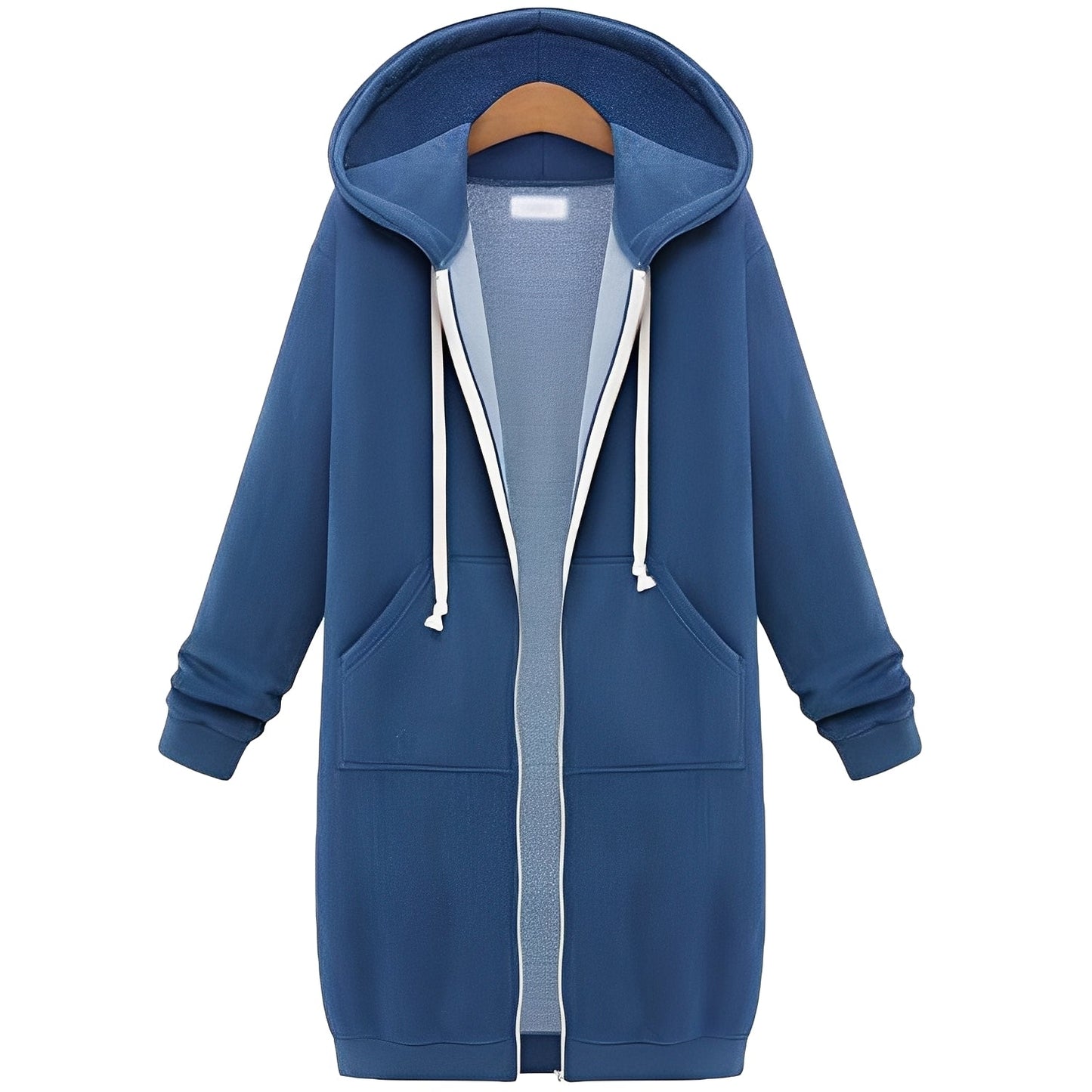 Floriana - Giacca lunga al ginocchio con cappuccio spessa e casual