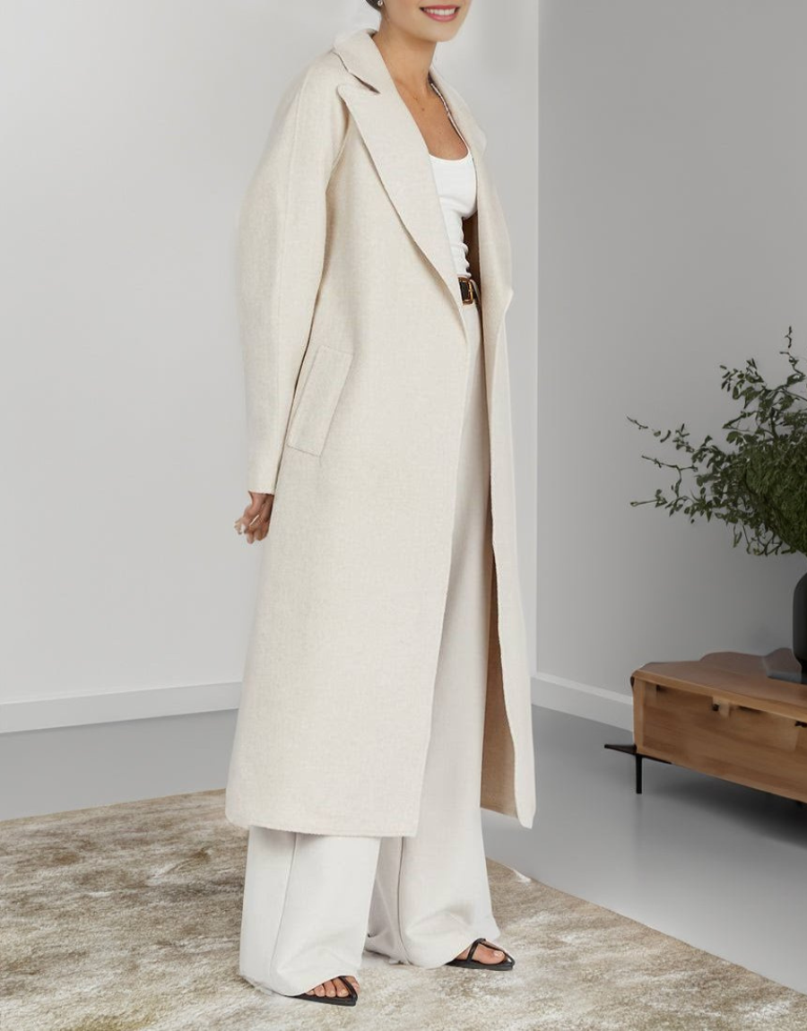 Bruna – Cappotto Lungo Aperto Donna Stile Classico