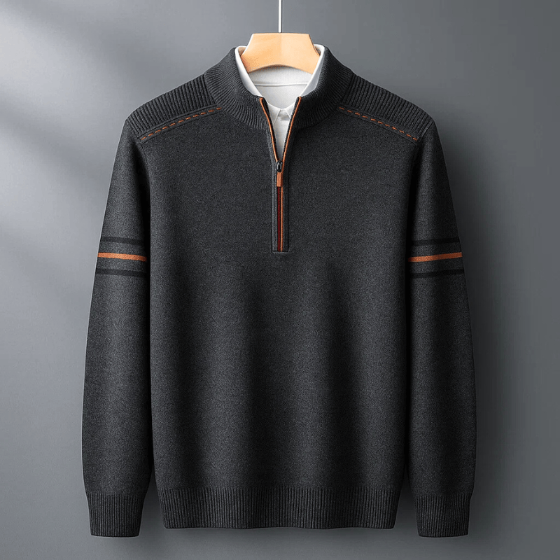 Timandro - Maglione Moderno Mezzo Zip Uomo