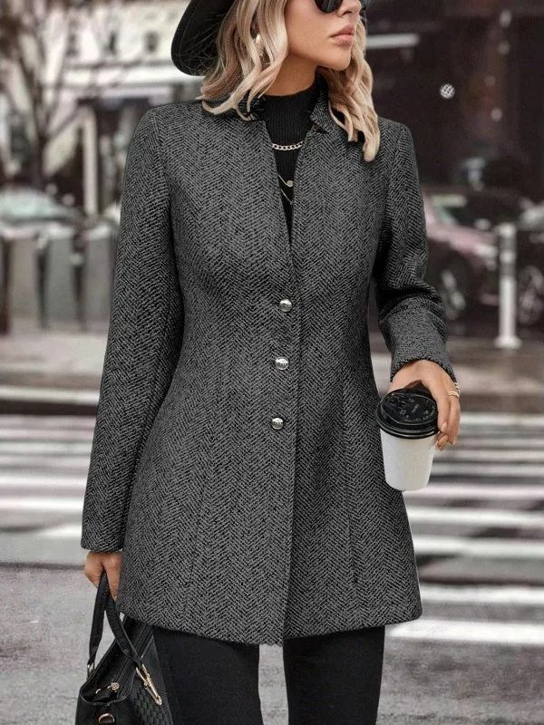 Claudia – Cappotto Lungo Doppio Petto con Bottoni Invernale