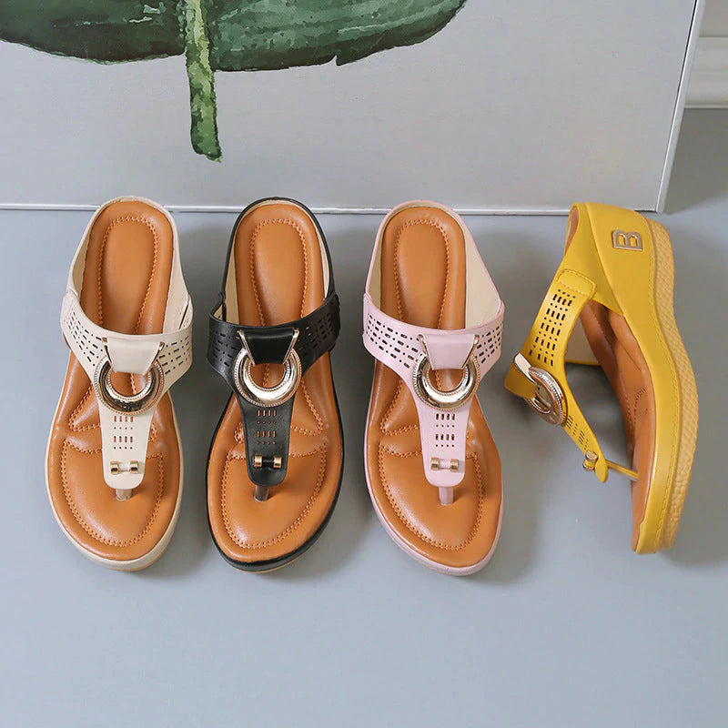 Miranda – Sandali con Zeppa in Pelle Stile Fresco
