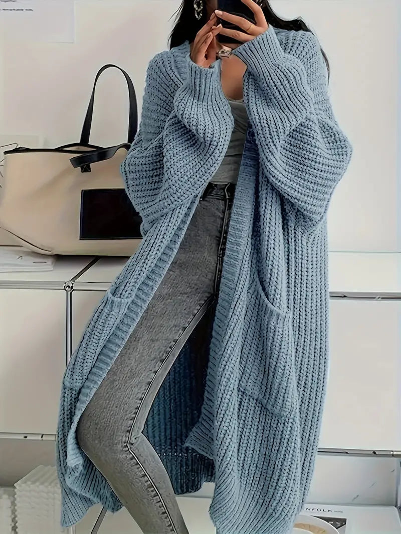 Damiana – Cardigan Donna Lungo Invernale Lavorato a Maglia