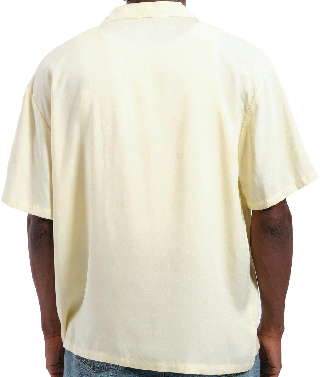 Angelo - Camicia Denim Madi Ricami Giallo Chiaro