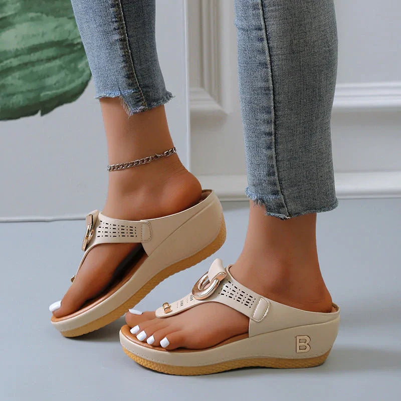 Miranda – Sandali con Zeppa in Pelle Stile Fresco