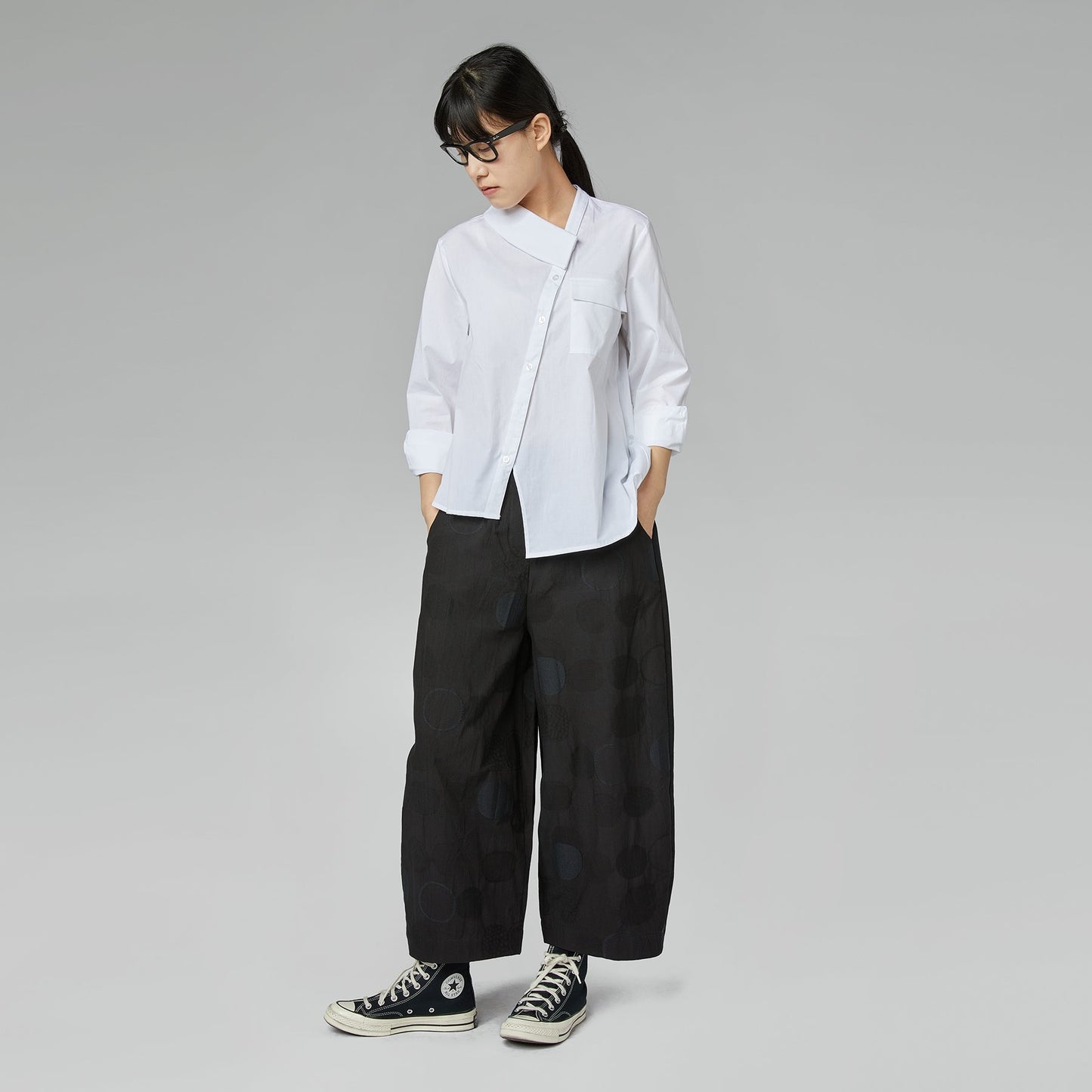 Quirita - Camicia Donna Mezzo Colletto Bianca Moderna Elegante