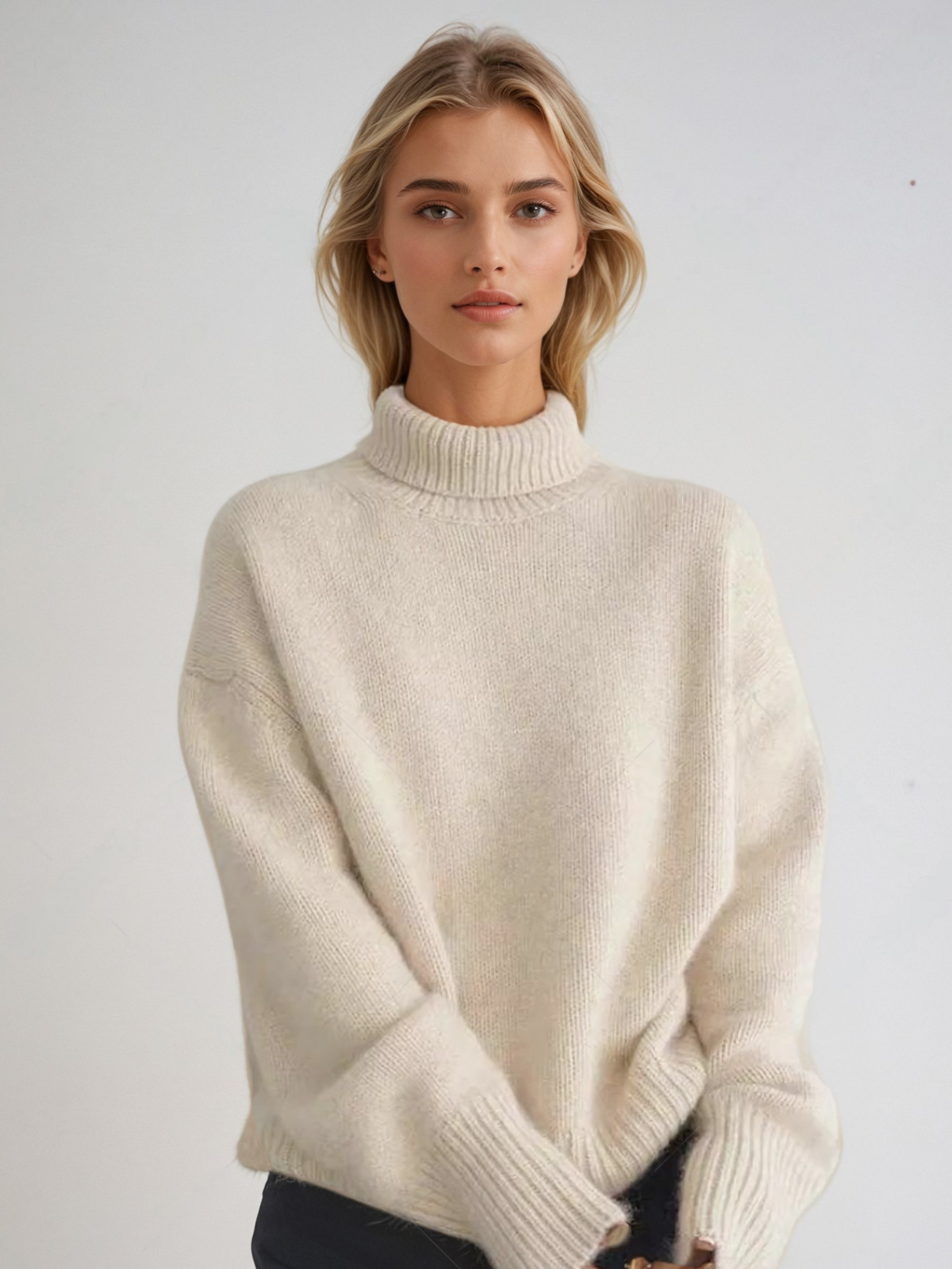 Vera – Maglione a Collo Alto Comodo in Maglia