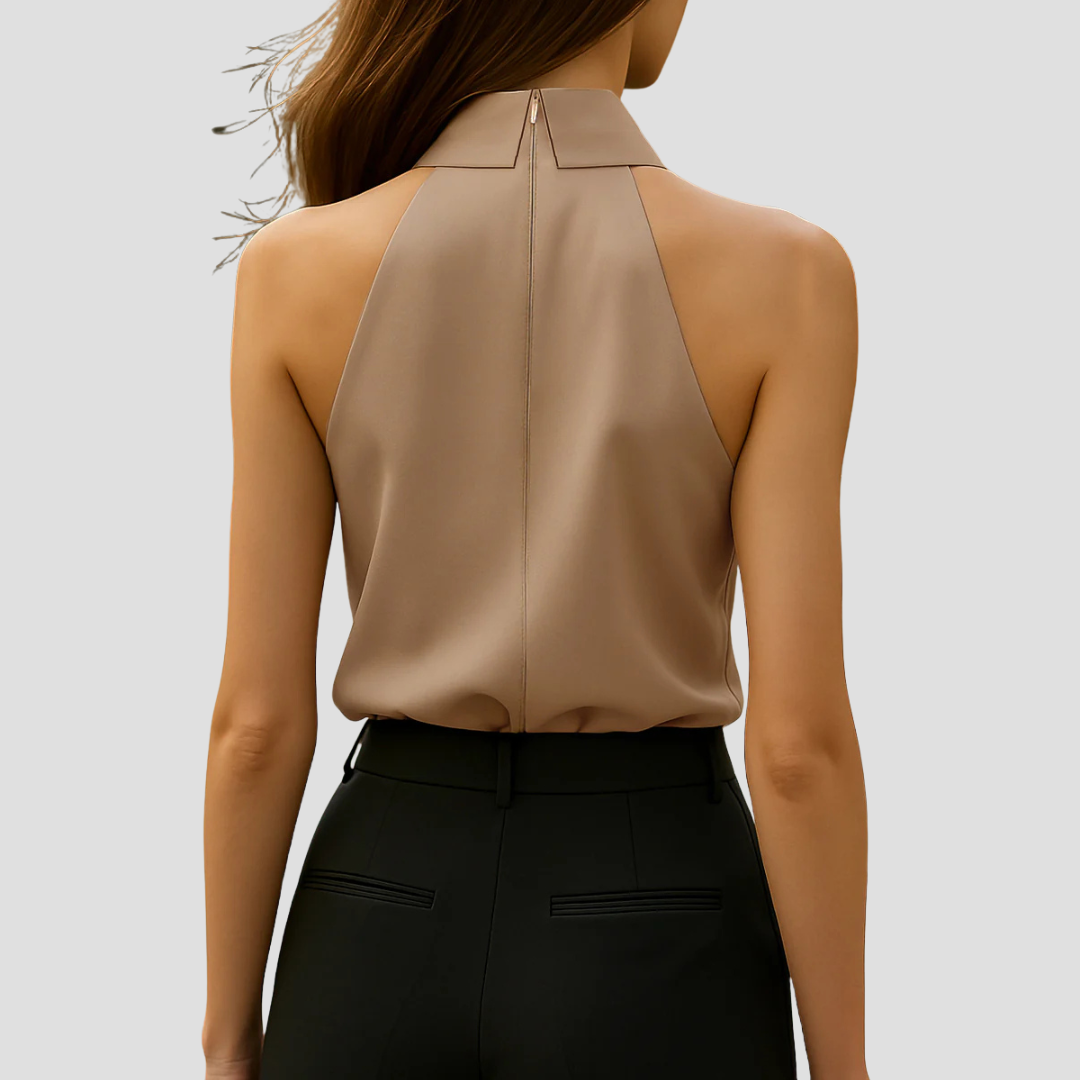 Treisia - Blusa estiva elegante con collo halter donna
