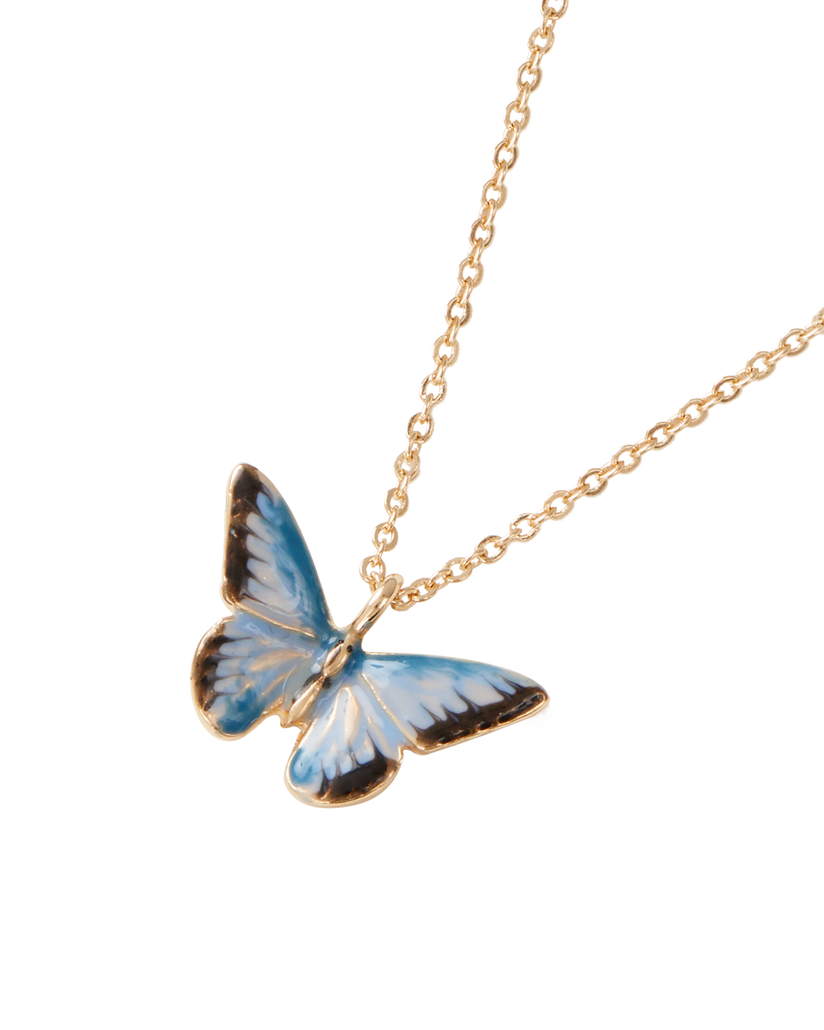 Livia – Collana Corta Farfalla Smalto Blu