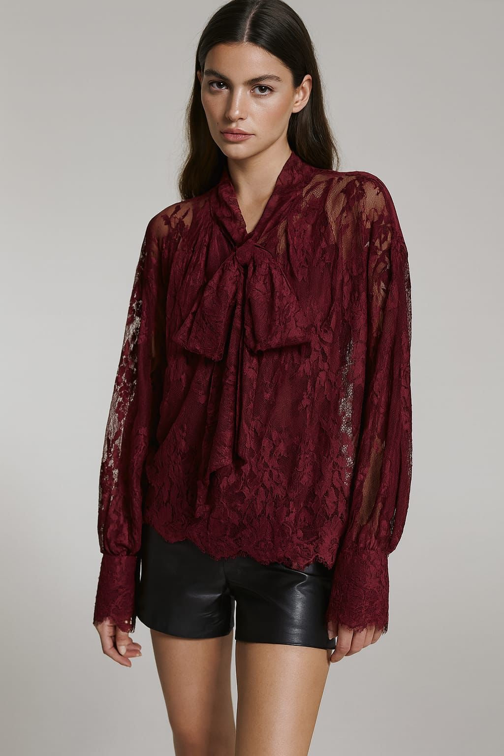 Fulvia - Blusa con Dettagli Pizzo Donna Romantica