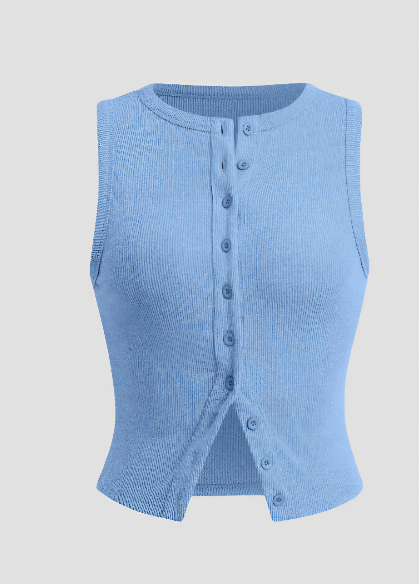 Natalia – Abito Smanicato Con Lavorazione A Costine E Bottoni Decorativi