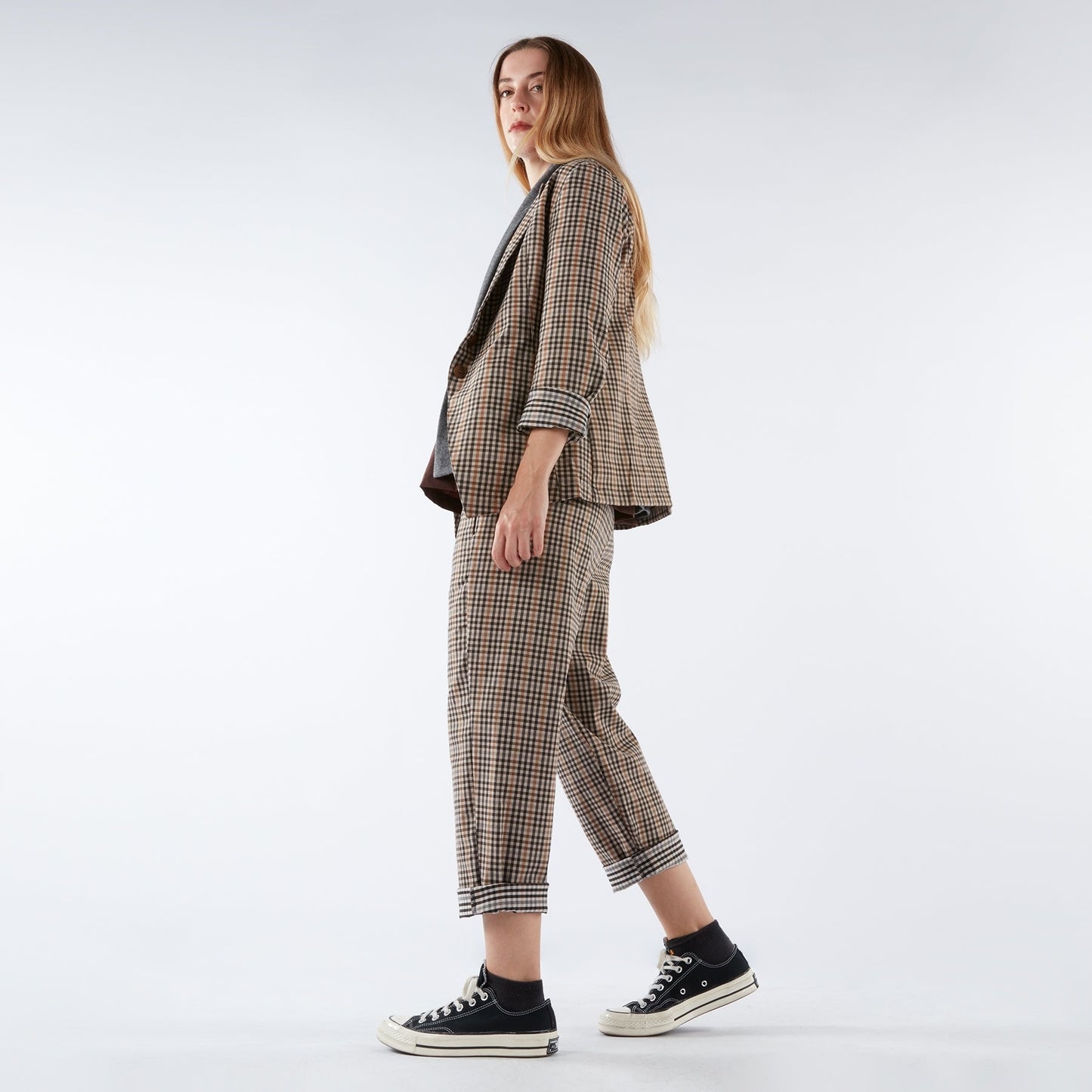 Quintilla - Pantaloni a Quadretti Donna Eleganti Sartoriali Moderni