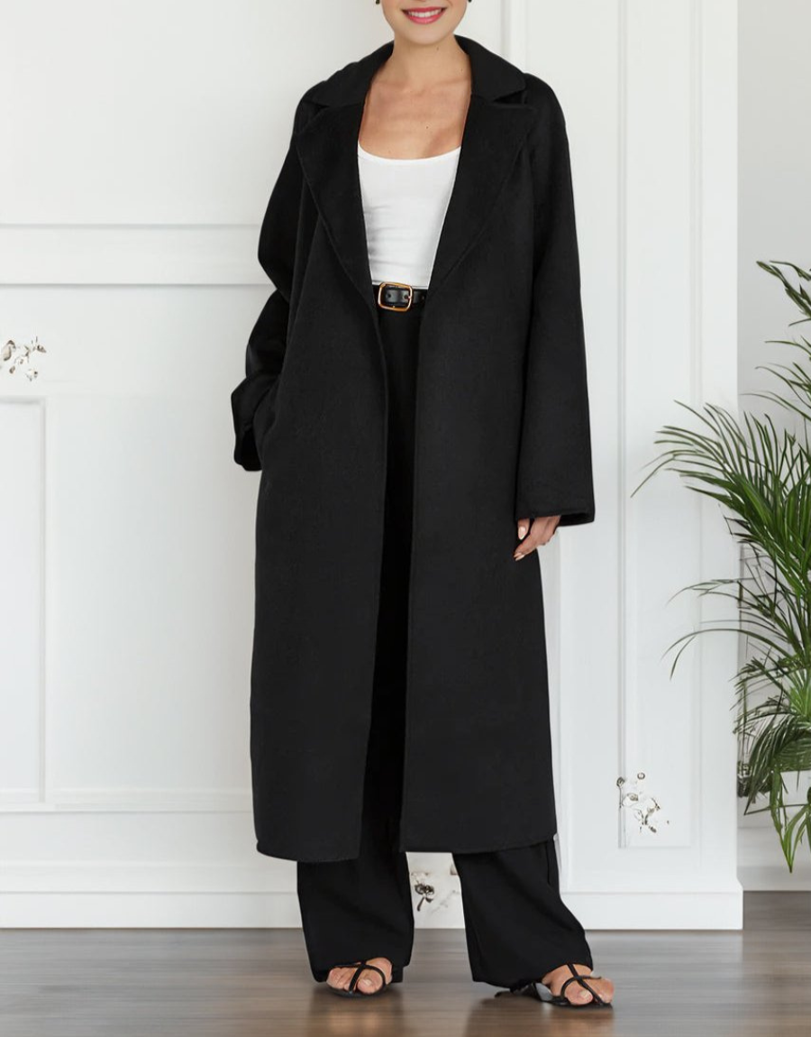 Bruna – Cappotto Lungo Aperto Donna Stile Classico