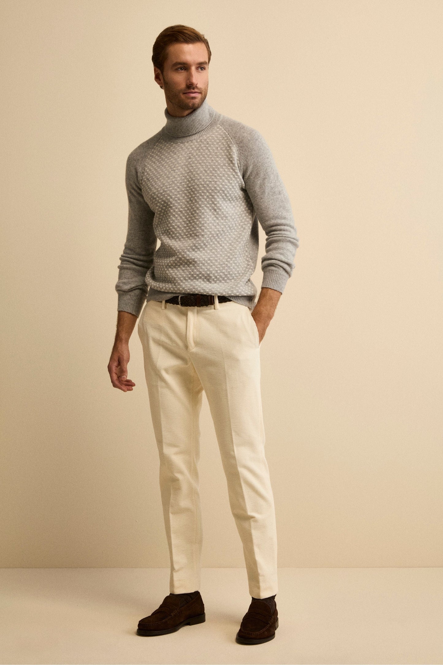 Ismaele - Pantaloni Uomo Bianchi Regular Fit Eleganti