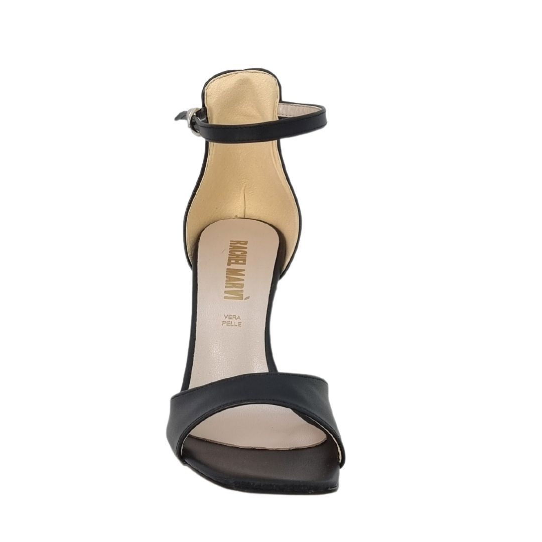Rexina - Sandali Donna Neri Tacco Alto Forma Quadrata Eleganti