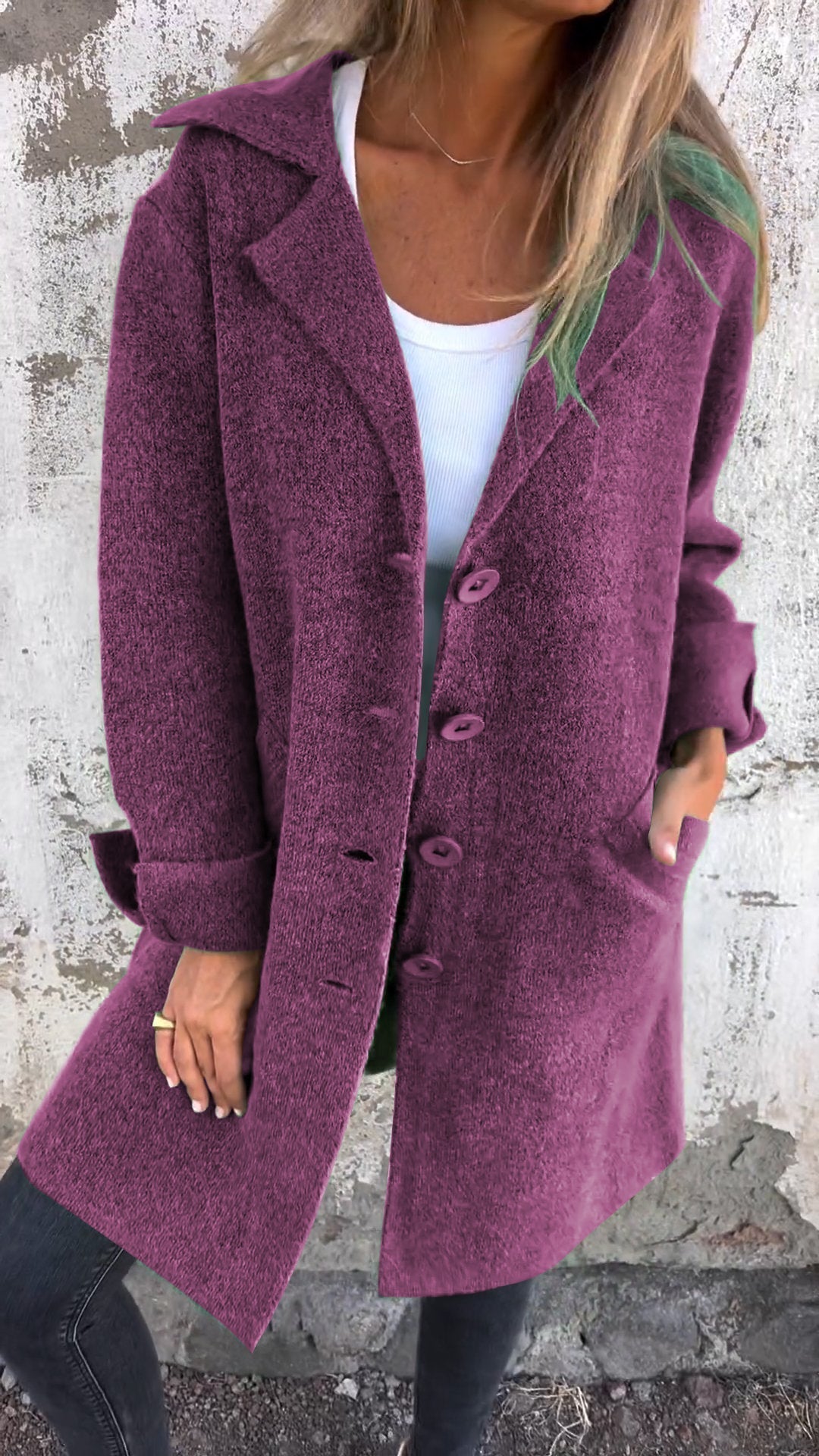 Cecilia – Cappotto Donna Lungo in Maglia Elegante