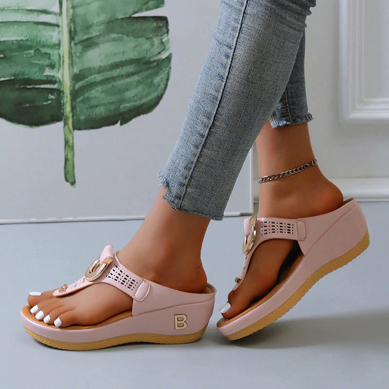 Miranda – Sandali con Zeppa in Pelle Stile Fresco