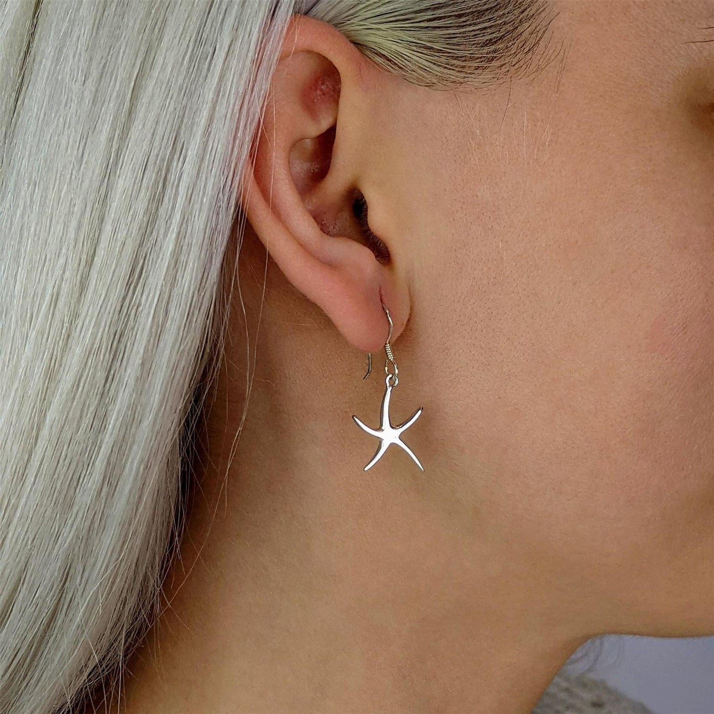 Rachele – Orecchini Pendenti Stella Marina Argento Sterling Ispirazione Mare