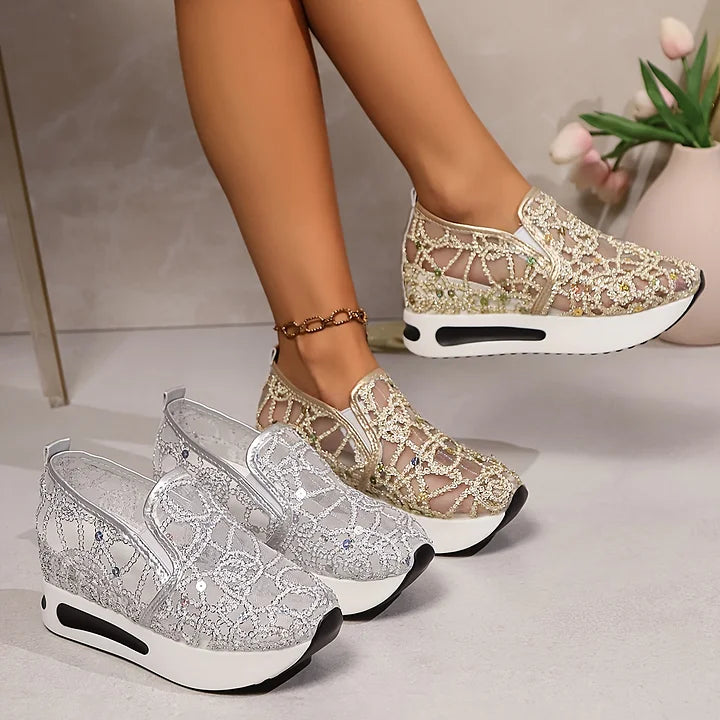 Ninetta - Sneakers Donna Alte con Paillettes Eleganti