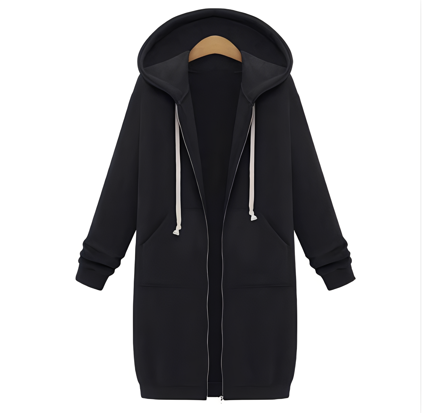 Floriana - Giacca lunga al ginocchio con cappuccio spessa e casual