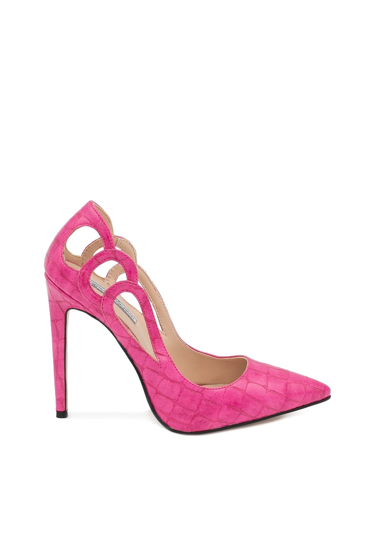Romina - Décolleté tacco ecopelle coccodrillo donna
