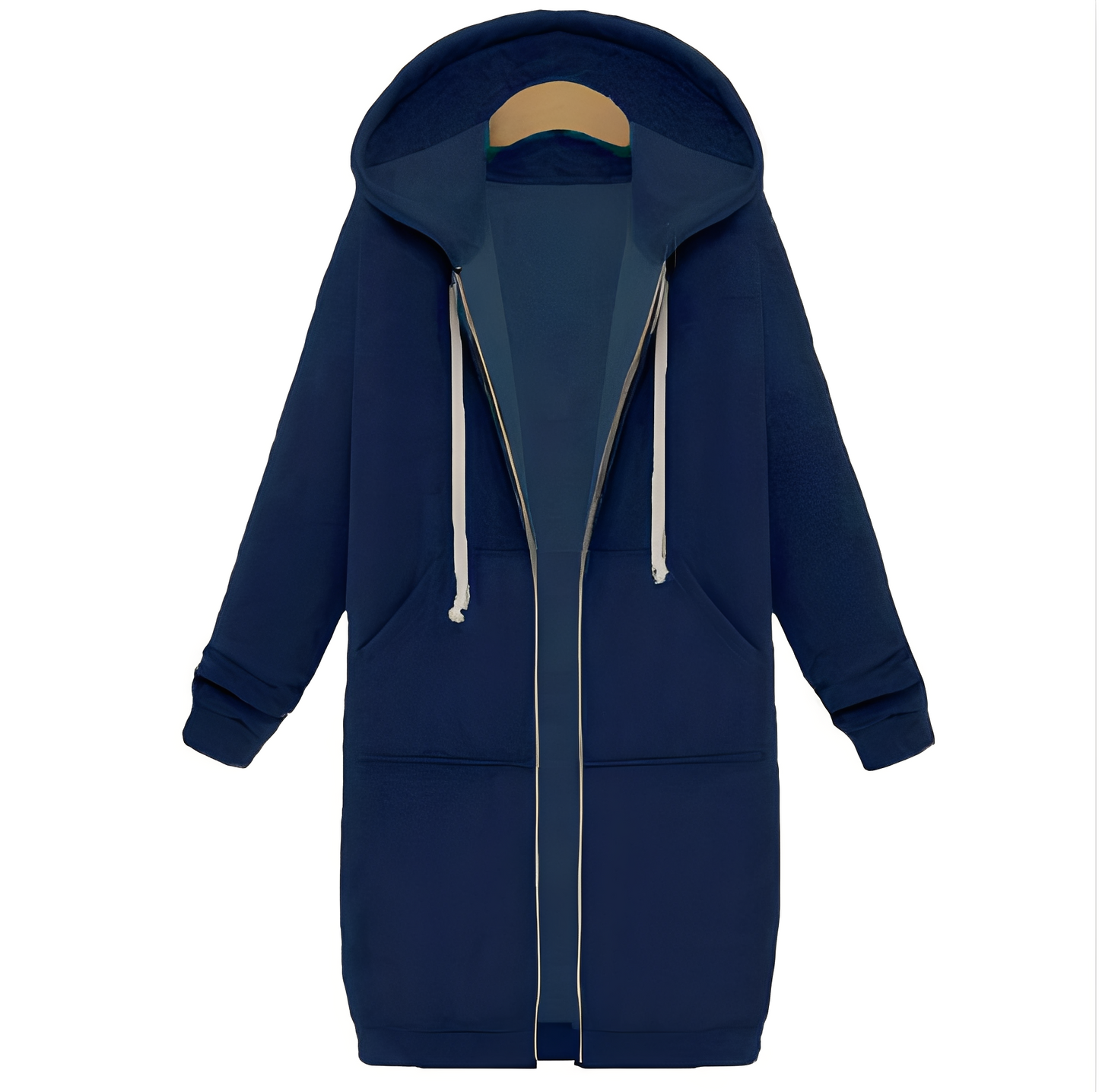 Floriana - Giacca lunga al ginocchio con cappuccio spessa e casual