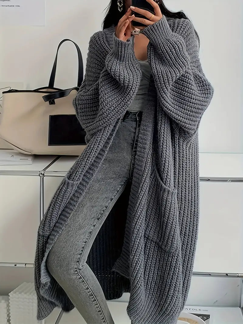 Damiana – Cardigan Donna Lungo Invernale Lavorato a Maglia