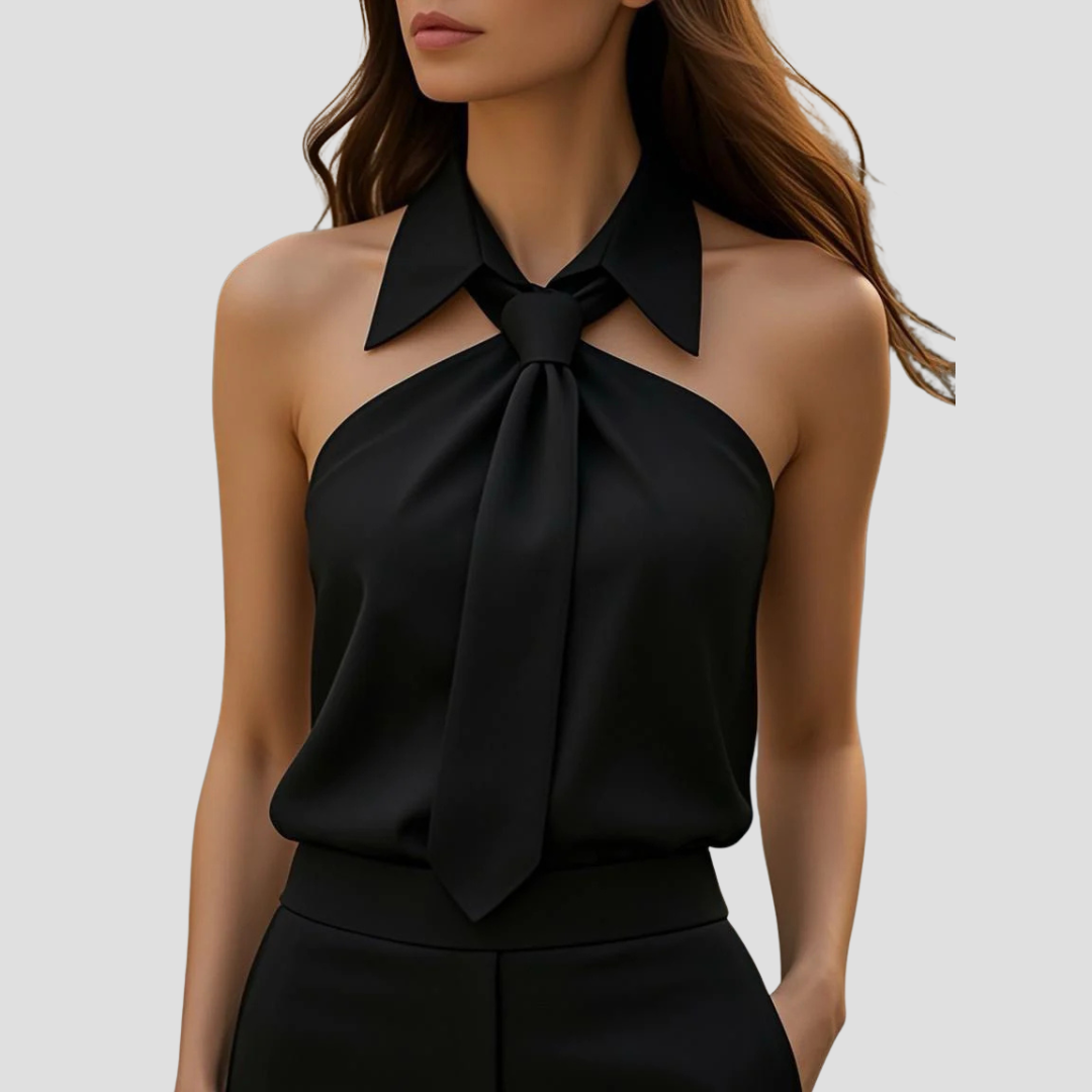 Treisia - Blusa estiva elegante con collo halter donna