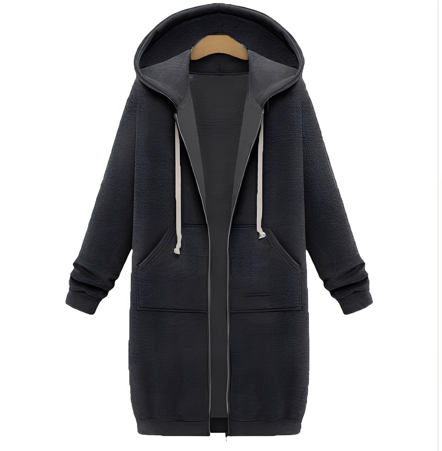 Floriana - Giacca lunga al ginocchio con cappuccio spessa e casual
