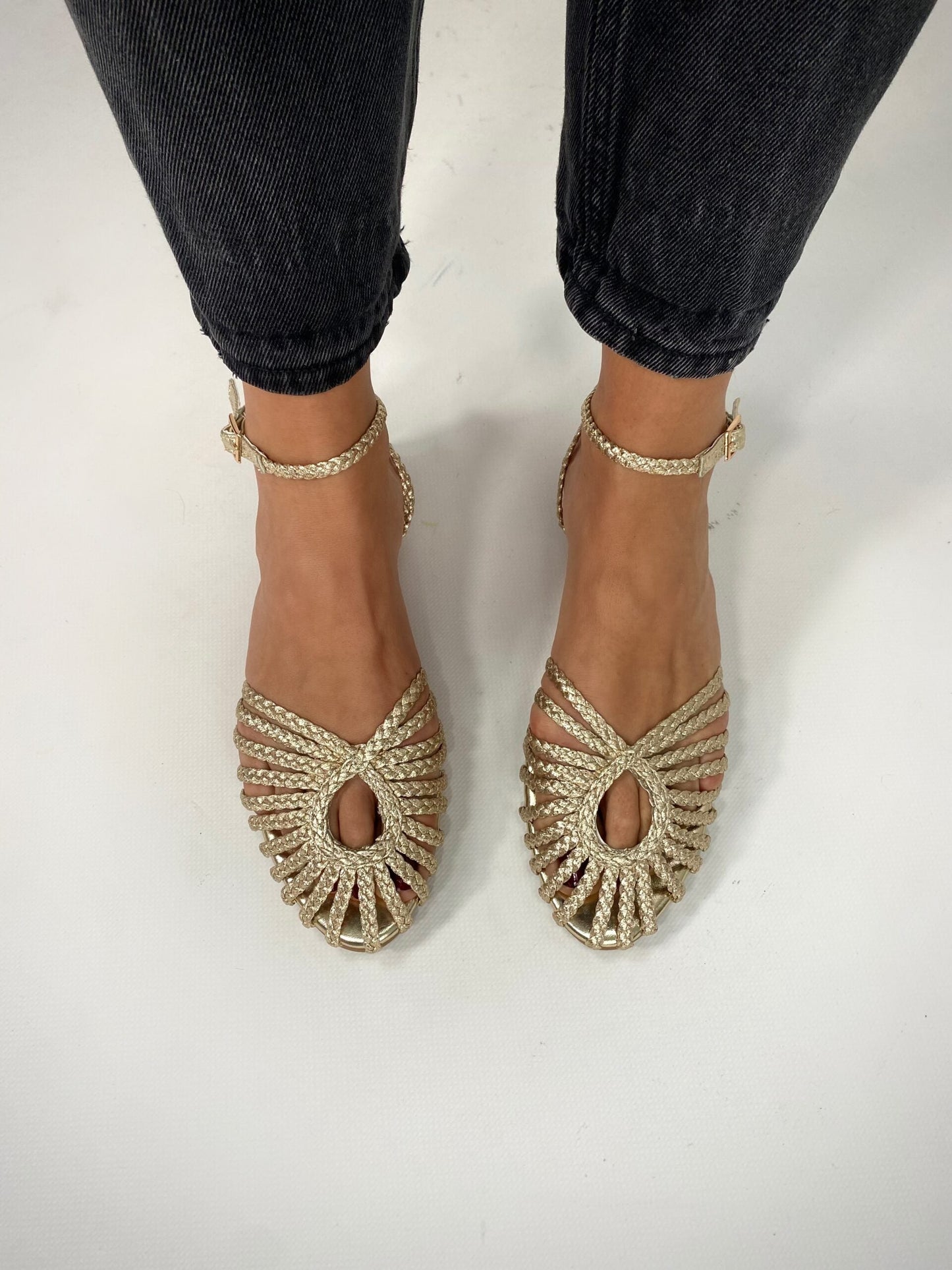 Rosita - Sandali flat oro eleganti da donna