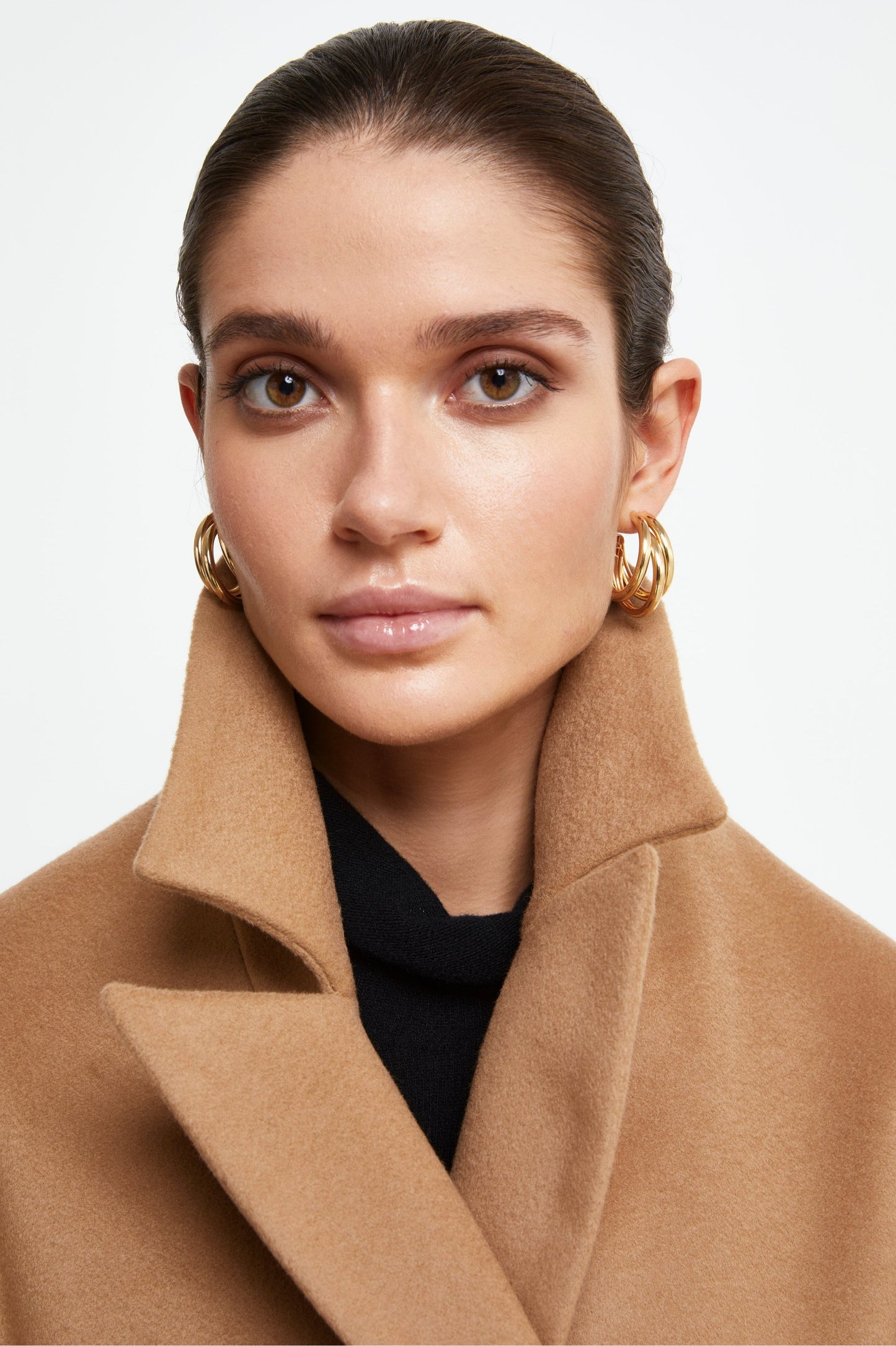 Adriana - Cappotto doppiopetto lungo con cintura CAMMELLO 5