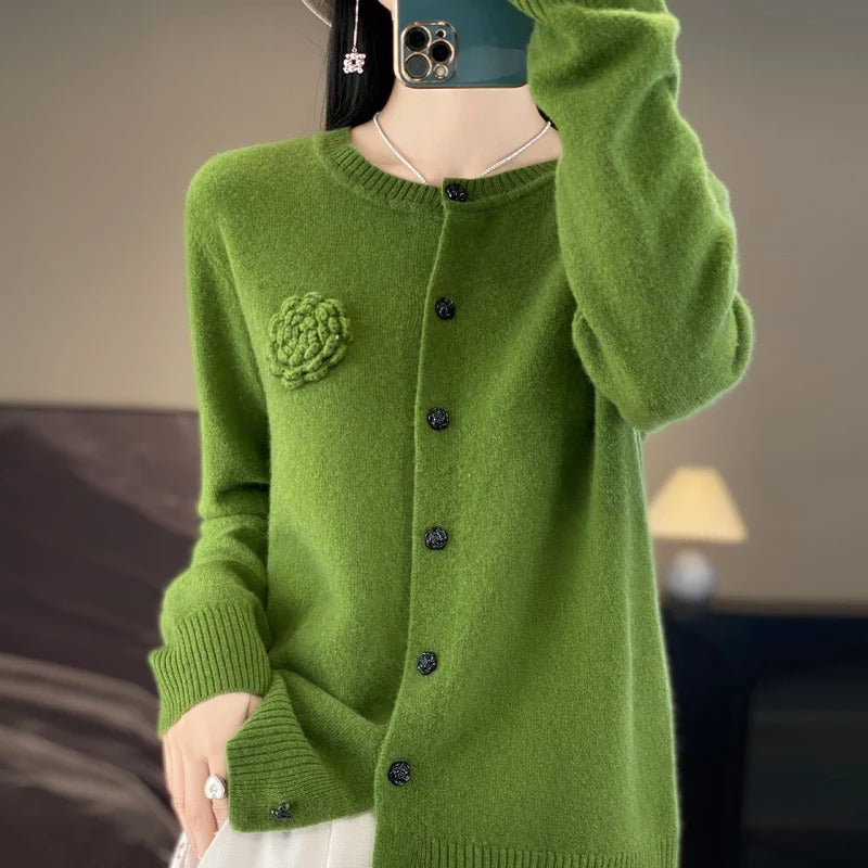 Alberta – Maglione in Cashmere Elegante da Donna Verde